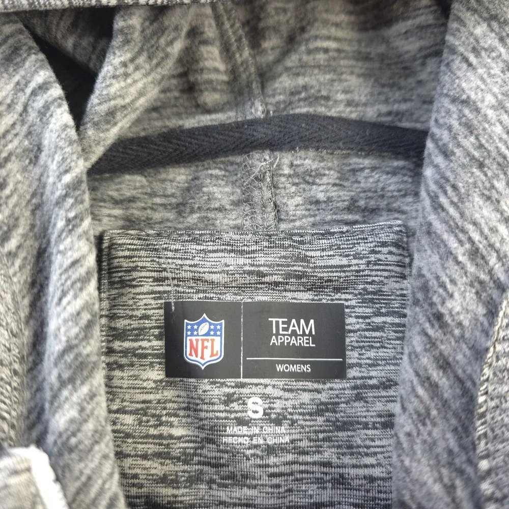 New‎ England Patriots Jacket Womens Small NFL Apparel Gray Solid Full Zip Hooded